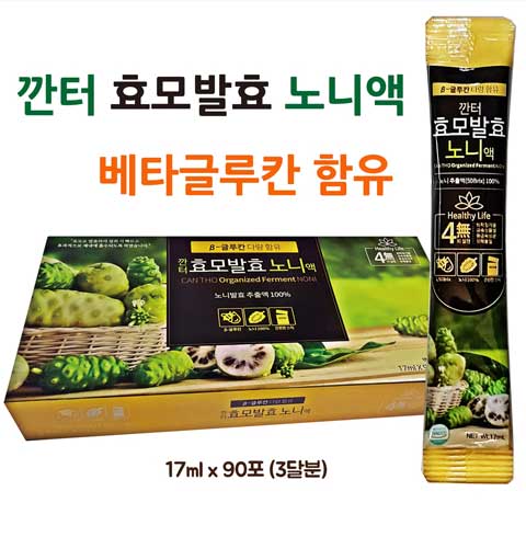 깐터효모발효노니액 스틱형 17ml 90포, 3개월분 (1,530ml)
