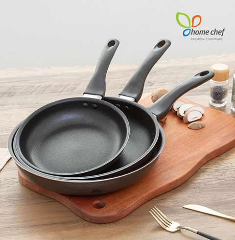 [홈셰프] IH블랙 인덕션 후라이팬3종세트(IH블랙  후라이팬20cm, 26cm, 후라이팬28cm)