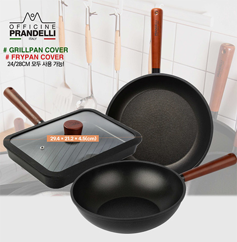 프란델리 프레스카 통주물 후라이팬 28cm +궁중팬 28cm+사각팬 28cm