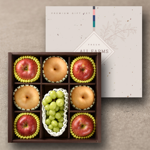 실속과일혼합세트 3.8kg/사과4과+배3과+샤인머스켓1수