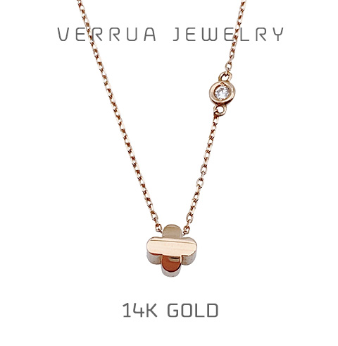 [베루아] 14K 크로바 목걸이 로즈골드