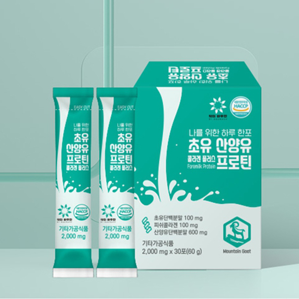 [닥터바우만] 초유산양유 콜라겐 플러스 프로틴 2,000mg x 30포 (60g)