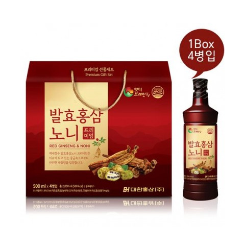 대한홍삼 발효홍삼 노니 프리미엄 500ml*4병