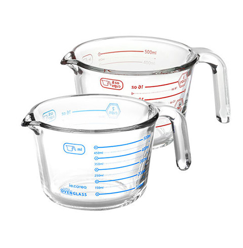 수퍼오븐글라스 내열유리 멀티 계량컵2P Red,Blue