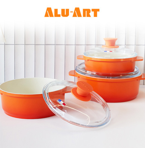 백화점판매상품 [알루아트] 벨로 인덕션 미니팟 냄비 3종세트 (16+18+20)