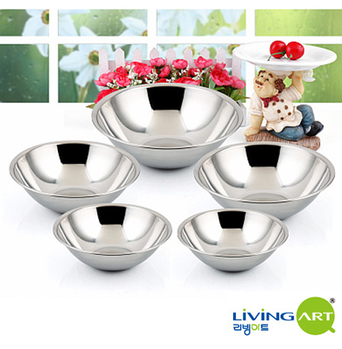 [리빙아트]국산 스텐 믹싱볼 5종 세트