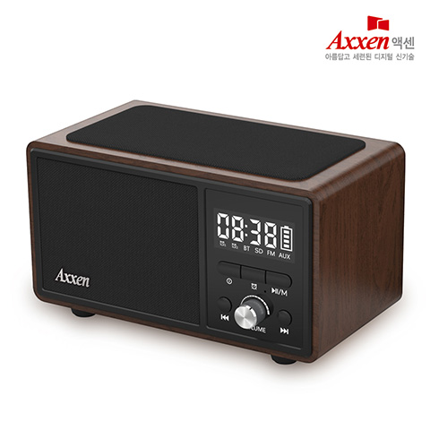 엑센 BS50 블루투스 스피커 디지털 시계 무선 충전기