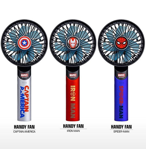 마블 휴대용 핸디선풍기 (옵션 : 캡틴아메리카,스파이더맨,아이언맨)