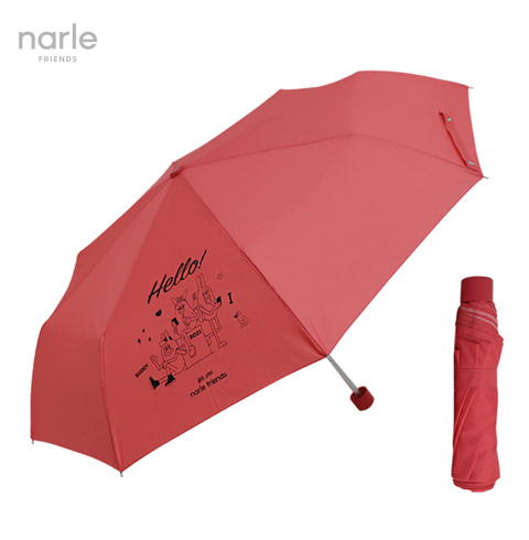 [나를프렌즈] 3단 수동우산 - 코랄레드