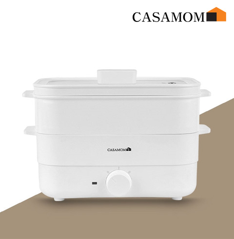 까사맘 플라이스 사각 멀티 쿠커 전기그릴 전기냄비 찜기냄비 다용도냄비