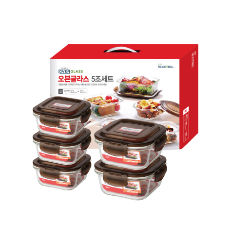 슈퍼오븐글라스 정사각 5조