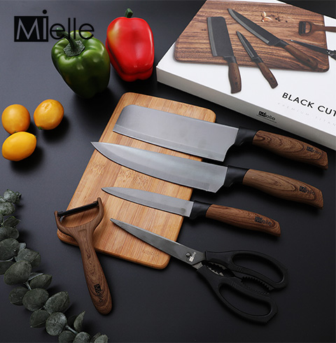 [Mielle] 미엘르 티타늄 블랙 컷 주방 칼세트 5종