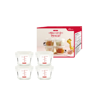 [아이락] 이유식 내열유리 원형 밀폐용기 세트