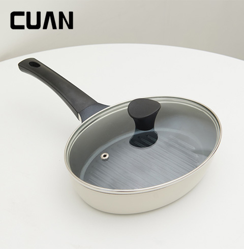 [쿠안] IH 오발 쁘띠 프라이팬 24cm (인디고핑크 or 아쿠아민트 or 크림베이지)