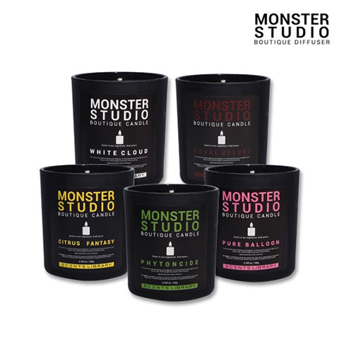[몬스터스튜디오] 부티크 캔들 180g 5종 중 택1 [시트러스 판타지(Y) or 퓨어벌룬(P) or 피톤치드(G) or 화이트클라우드(W) or 로얄벨벳(R)]