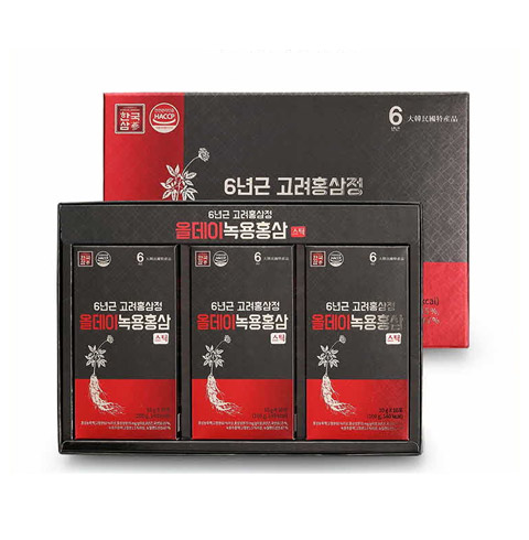 한국삼 6년근 고려홍삼정 올데이 녹용 홍삼스틱 10ml*30포 + 쇼핑백