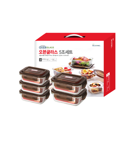 슈퍼오븐글라스 직사각 5조