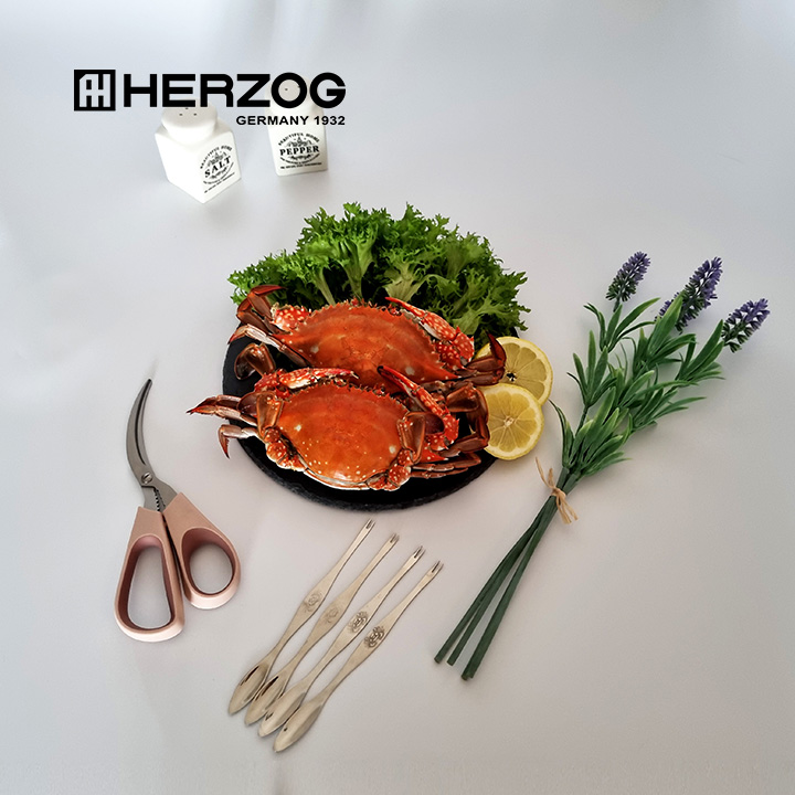 독일 헤르조그 (HERZOG) 게살포크 & 가위세트 (핑크)