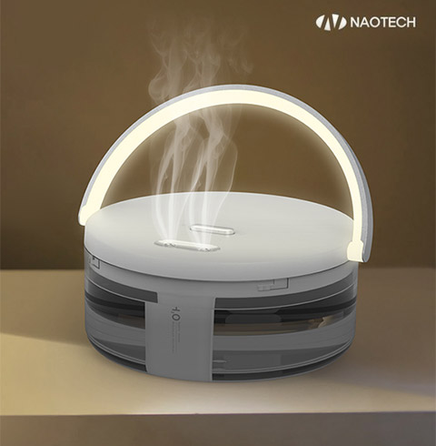[나오테크] 듀얼 원형가습기 1.2리터(이동식/저소음/타이머/무드등)