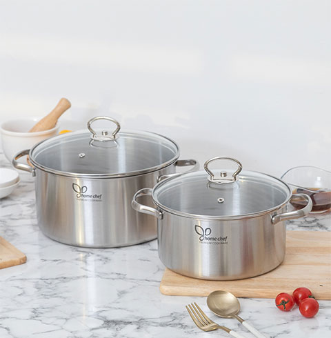 [홈셰프]파르페 IH 스텐레스 냄비2종(양수20+양수24)/POSCO 신소재 POSSD  원자재 사용