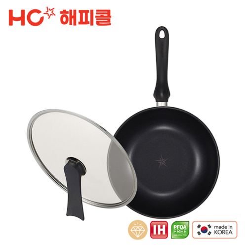 [해피콜] 헤르네 다이아몬드 IH 프라이팬 2종 B세트(28W+28C)