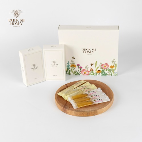 [덕수벌꿀] 국내산 사양스틱꿀 30포(15포*2개) + 쇼핑백