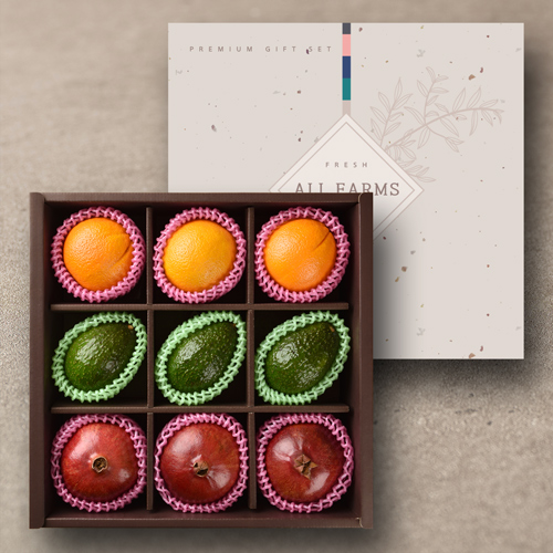 명품선물세트 2.7kg/석류3과+오렌지3과+아보카도3과