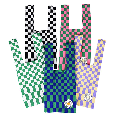 [리리스] 데일리 체크 니트가방