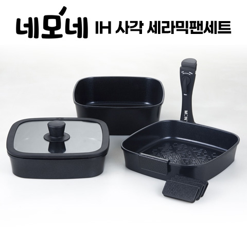 몬탑 네모네 IH 사각 세라믹팬 세트 (6종)