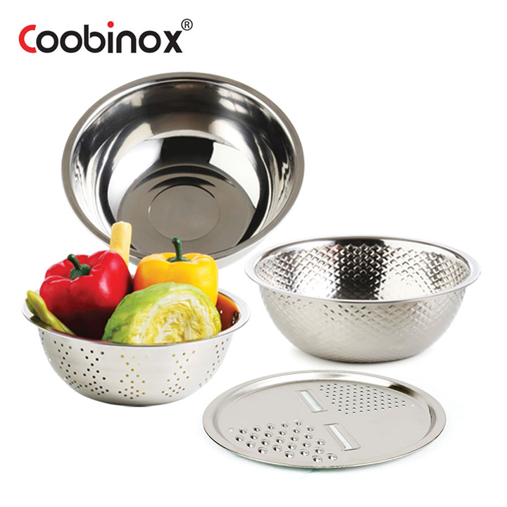 [쿠비녹스] 믹싱볼 쌀함박 채반 채칼 4종 세트 CO-1133