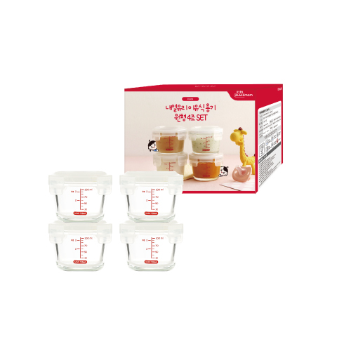 [아이락] 이유식 내열유리 원형 밀폐용기 세트