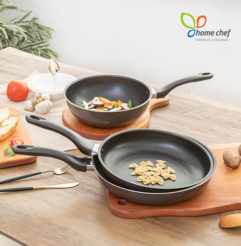 [홈셰프] IH블랙 인덕션 후라이팬3종세트(IH블랙  후라이팬26cm, 28cm, 궁중팬24cm)