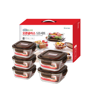 슈퍼오븐글라스 정사각 5조