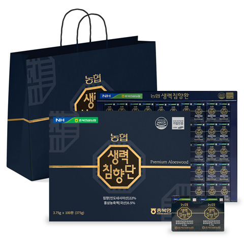 충북인삼농협 생력침향단 100환 침향 22% 고함량 제품 고급쇼핑백 동봉