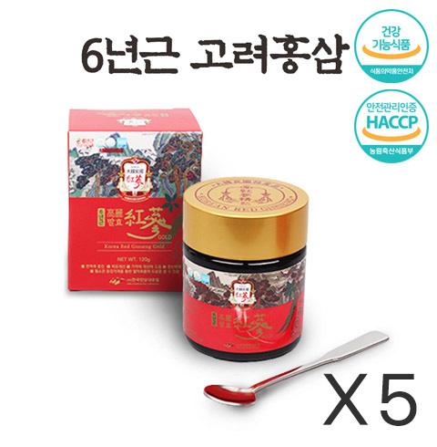 정성담은 6년근 고려발효홍삼골드 120g x 5병 