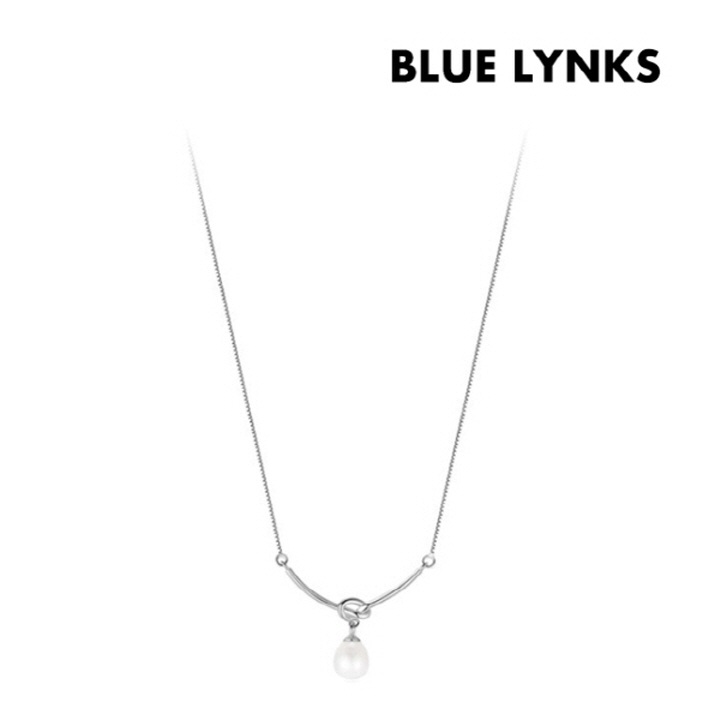 [블루링스] 실버 S925 리본 진주 목걸이 BLM-TNG01