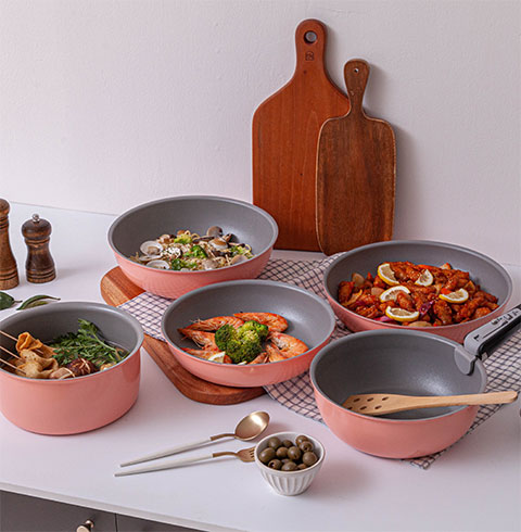 [홈셰프]파르페 IH핑크 인덕션 매직핸즈6PCS(hc0506p)