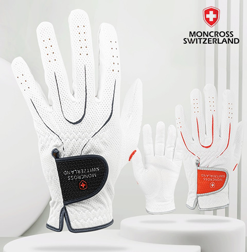 몽크로스 쿨스킨 골프 장갑. 남 네이비, 여 레드