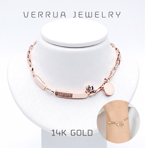 [베루아] 14K 베스티발 팔찌 (탄생석/각인/주문제작)