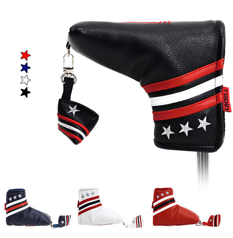 [스타] 자수 일자형 퍼터 커버 (블랙, 화이트, 네이비, 레드 택1)