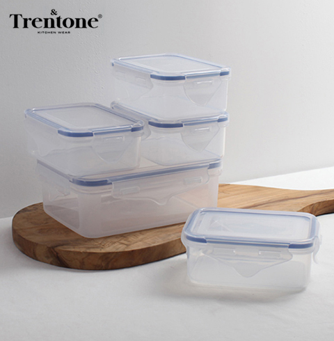 [트렌톤] 밀폐용기 이츠락 2호 5종 (300ml x 4개+900ml x 1개)