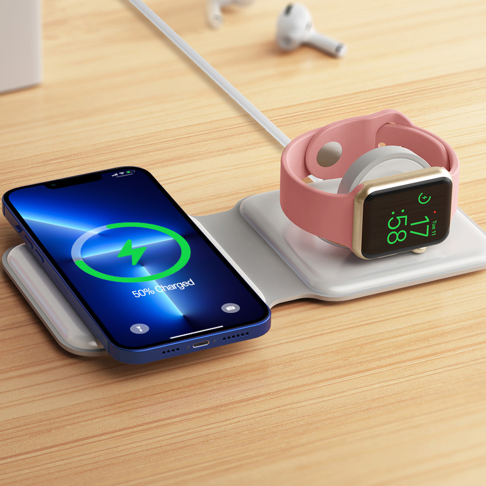 [엑스트라] WCP-240 듀오 폴딩 2in1 고속 무선충전기(애플워치 전용, 갤럭시워치 전용선택)