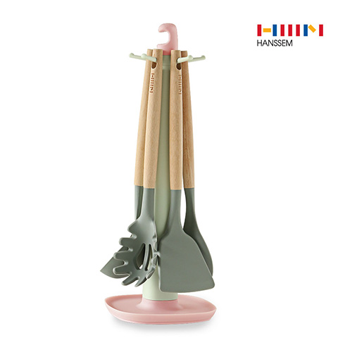 한샘 마이쿡 실리콘 조리도구5종 거치대 키친툴세트