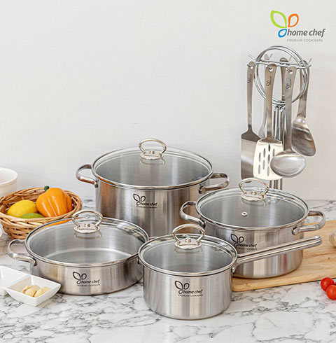 [홈셰프]파르페 인덕션 주방15P세트(편수16cm+양수20cm+양수24cm+전골22cm+키친툴7P)