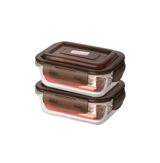 슈퍼오븐글라스 직사각 370ml*2조