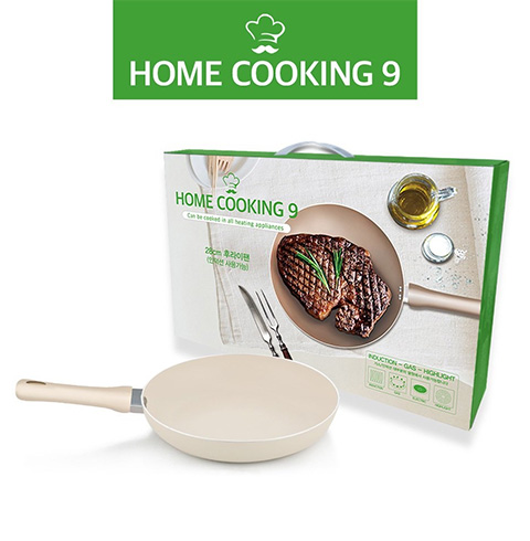 홈쿠킹9 IH 크림 후라이팬 28cm