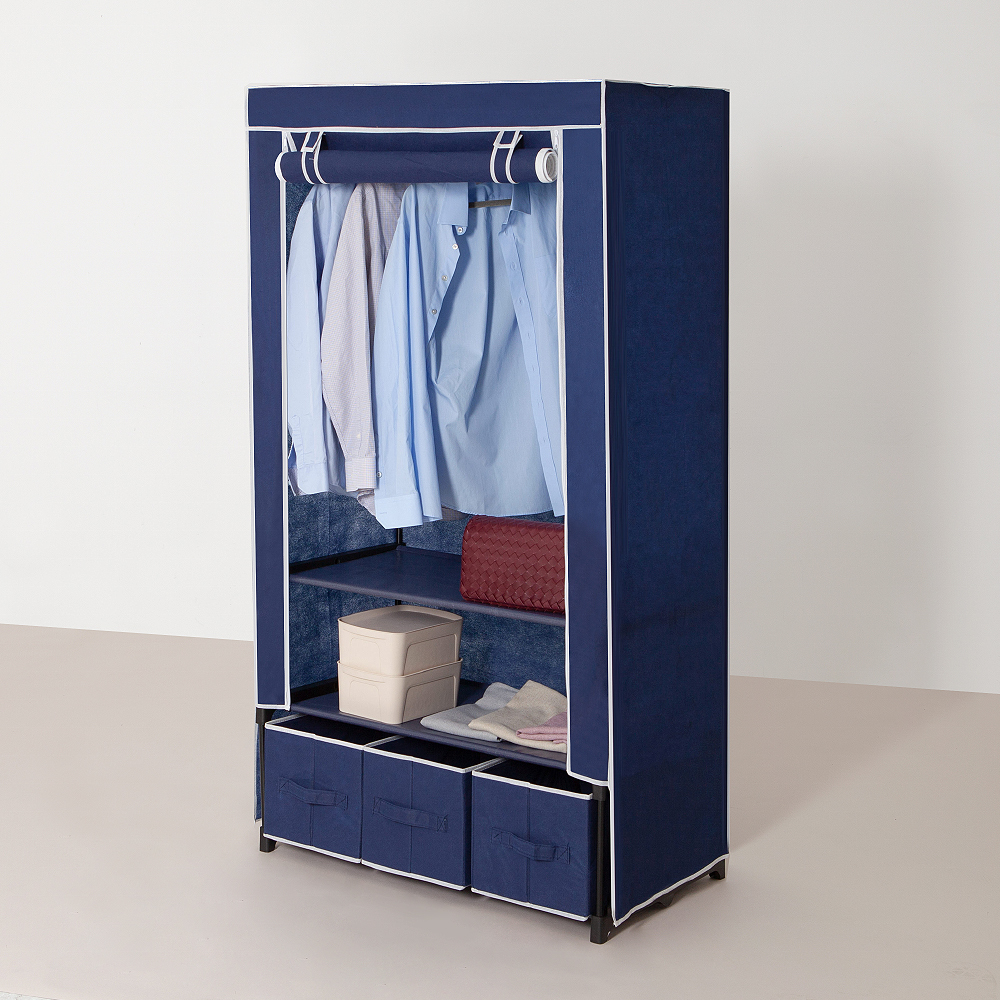 이안리빙 비키니옷장 85D 네이비 서랍 3개형