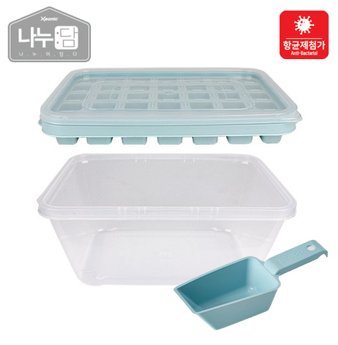 [제오닉 나누담] 항균 얼음트레이 보관용기 3종세트 나누담 항균 얼음용기 3종 1호