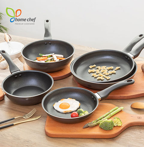 [홈셰프] IH블랙 인덕션 후라이팬5종세트(IH블랙 후라이팬20cm, 26cm, 28cm,궁중팬20cm,24cm)