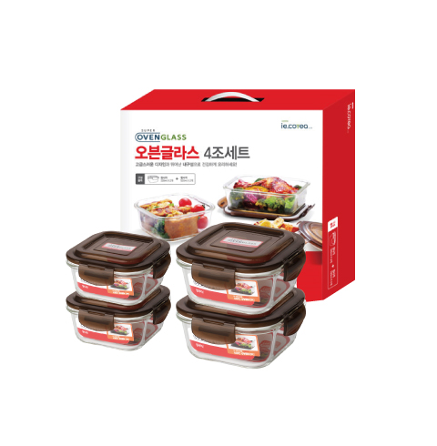 슈퍼오븐글라스 정사각 4조